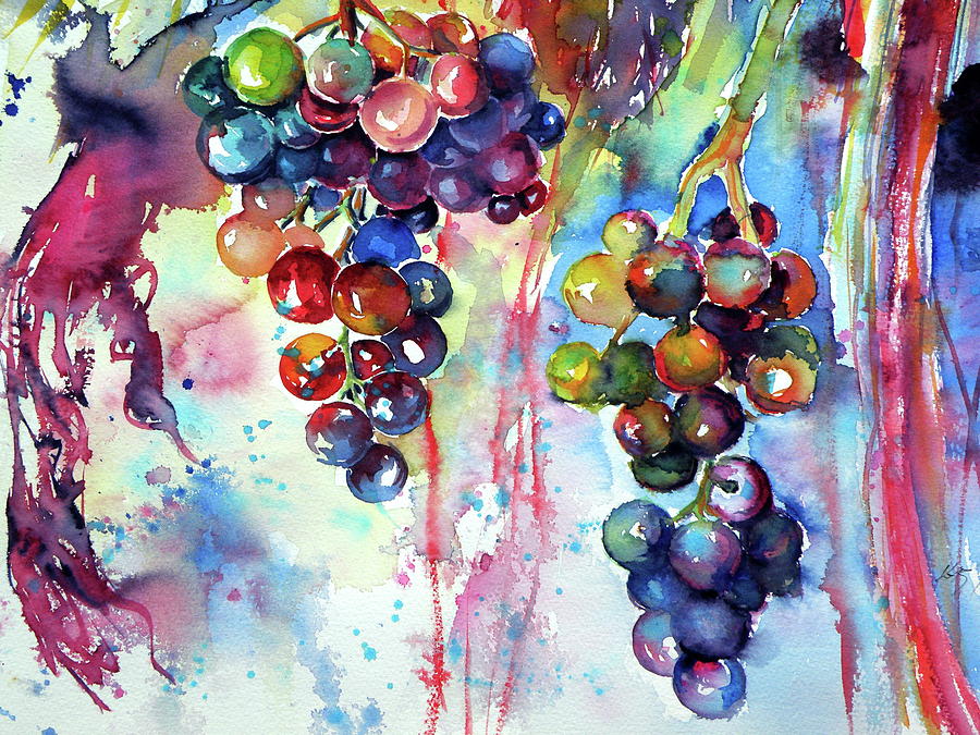 Grapes cd Painting by Kovacs Anna Brigitta