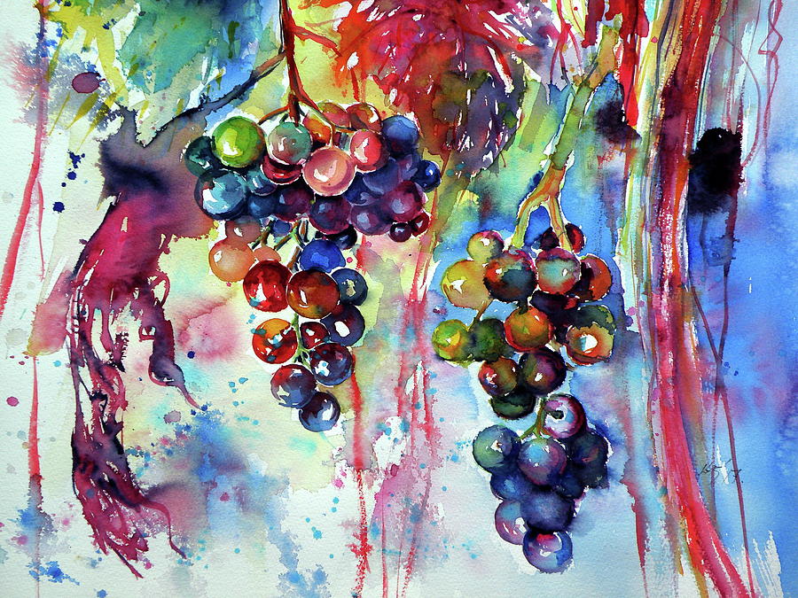 Grapes cd2 Painting by Kovacs Anna Brigitta