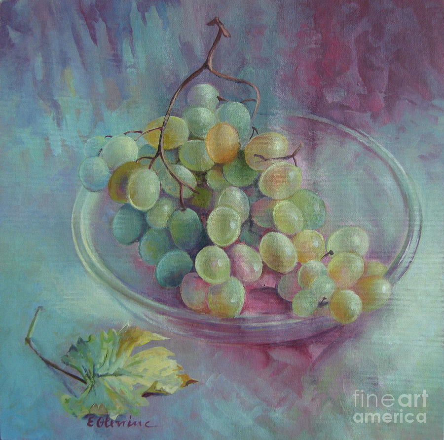 Grapes Painting by Elena Oleniuc
