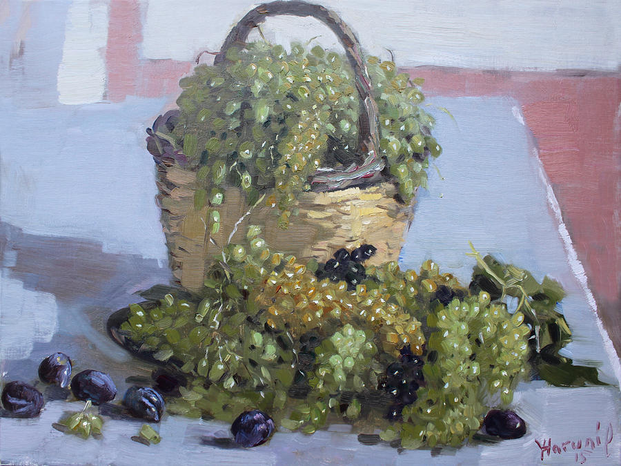Grape Painting - Grapes from Kostas Garden by Ylli Haruni