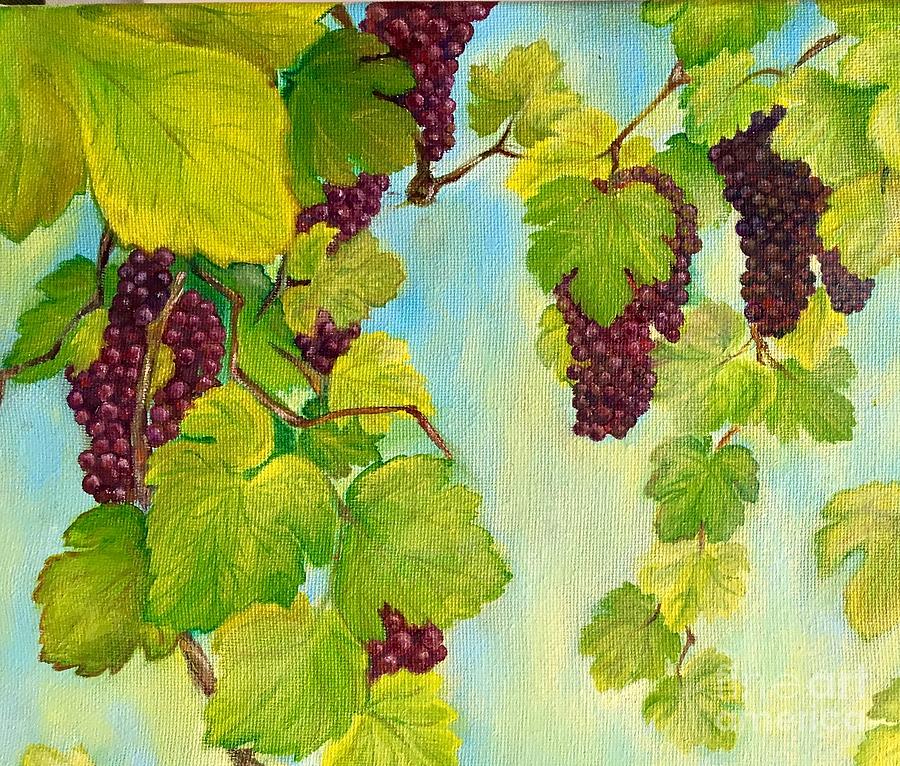 Grapes in the garden Painting by Ella Boughton