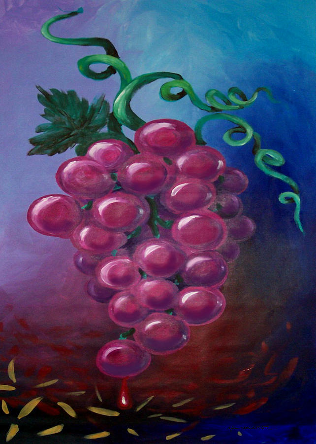 Grapes Painting by Kevin Middleton