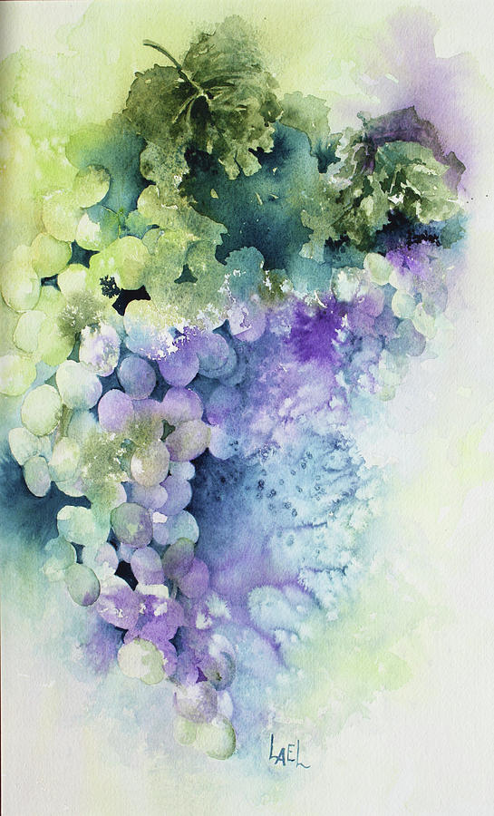 Grapes Painting by Lael Rutherford