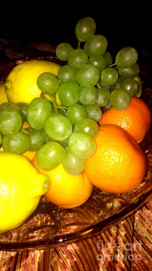 Grapes, mandarins, lemons Photograph by Oksana Semenchenko
