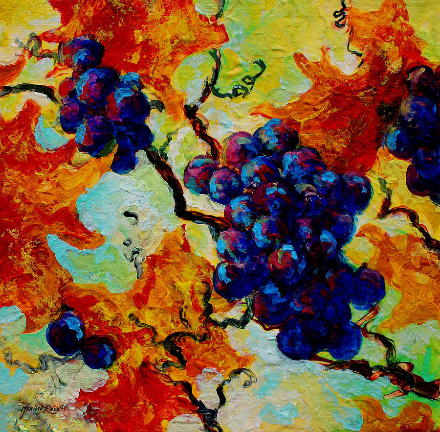 Grape Painting - Grapes Mini by Marion Rose