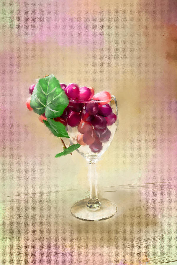 Grapes of Wine in Glass Photograph by Mary Timman