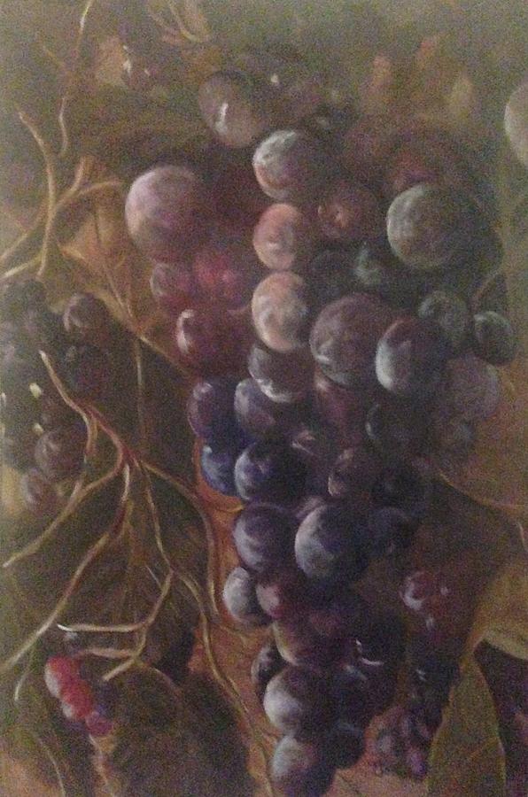 Grapes on a vine ca. Painting by Chuck Gebhardt