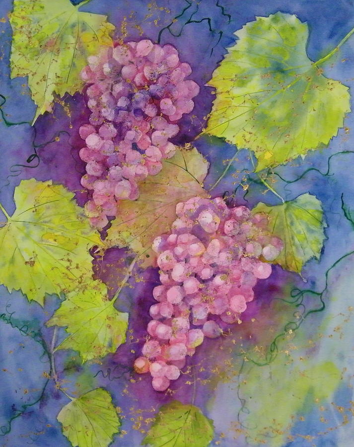 Grapes on the Vine Painting by Terry Honstead