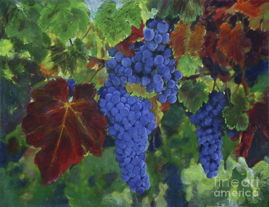 Grapes ready for harvest Painting by Donna Walsh