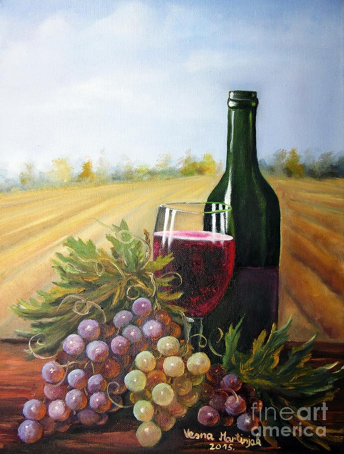 Grapes Painting by Vesna Martinjak