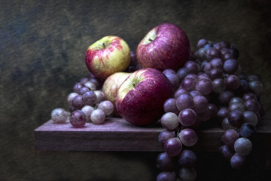 Apple Photograph - Grapes with Apples by Tom Mc Nemar