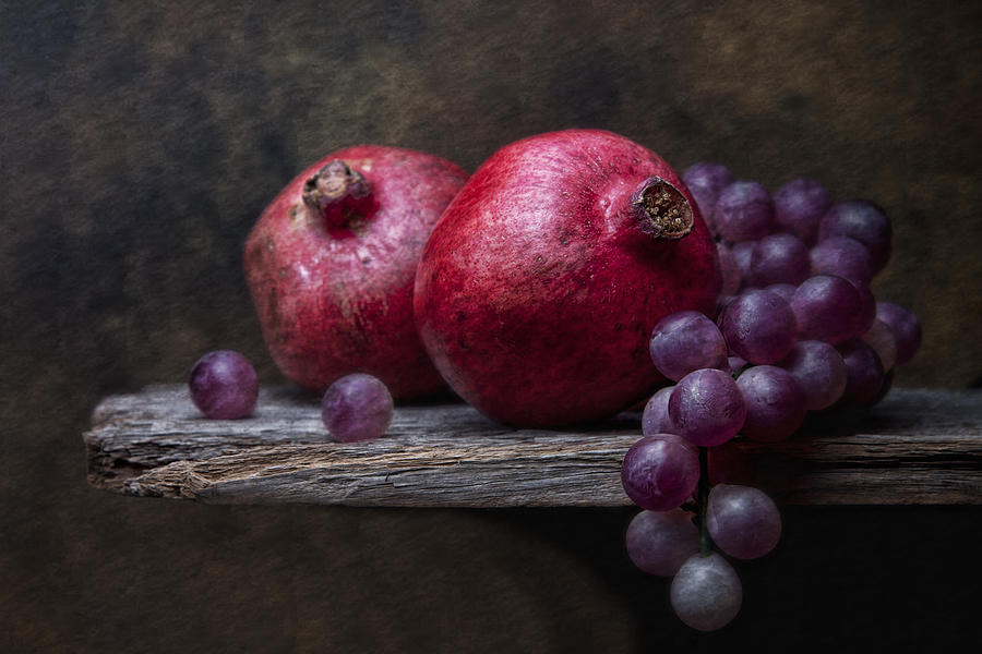 Grape Photograph - Grapes with Pomegranates by Tom Mc Nemar