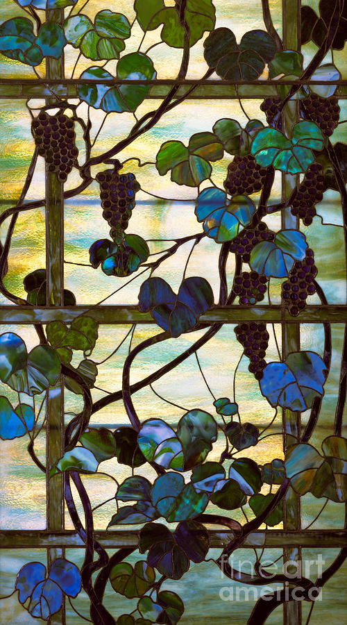 Grapevine Glass Art by Louis Comfort Tiffany
