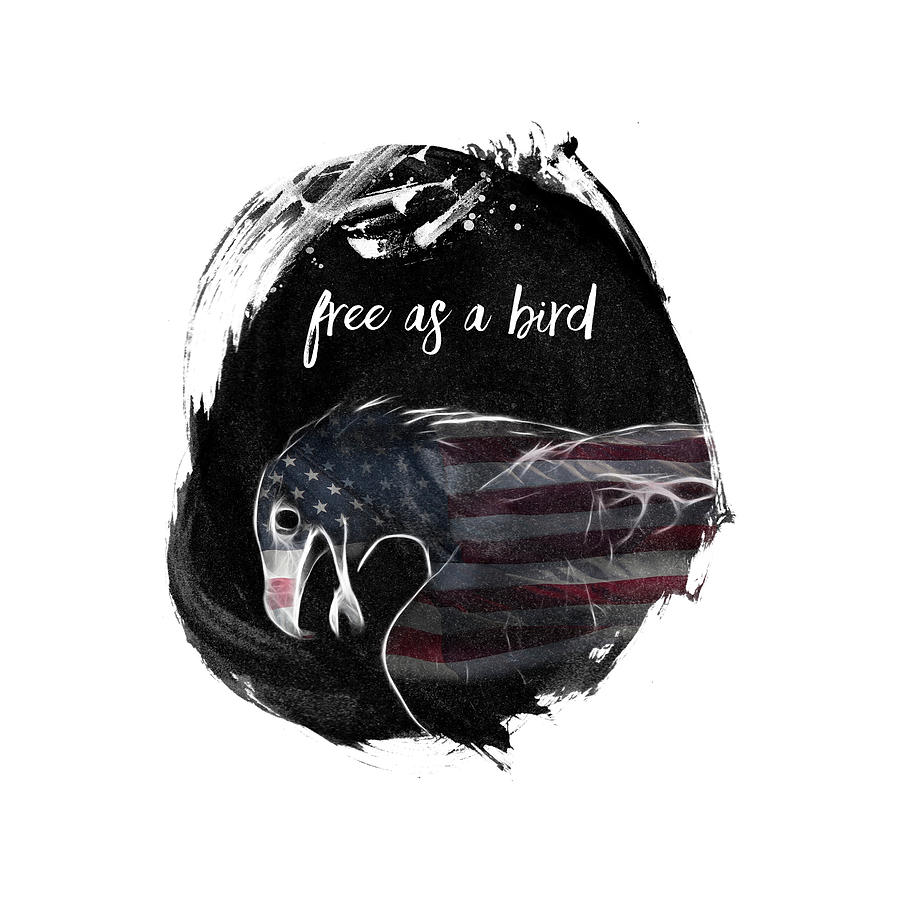 Eagle Digital Art - Graphic Art Free As A Bird by Melanie Viola