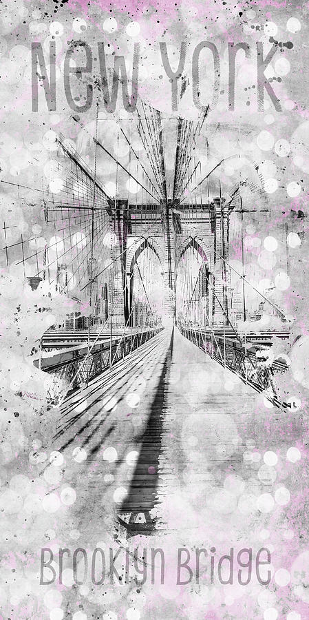 Graphic Art NEW YORK CITY Brooklyn Bridge Photograph by Melanie Viola