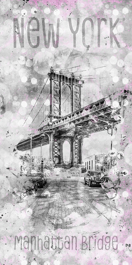 Graphic Art NEW YORK CITY Manhattan Bridge by Melanie Viola Graphic Art NEW YORK CITY Manhattan Bridge by Melanie Viola