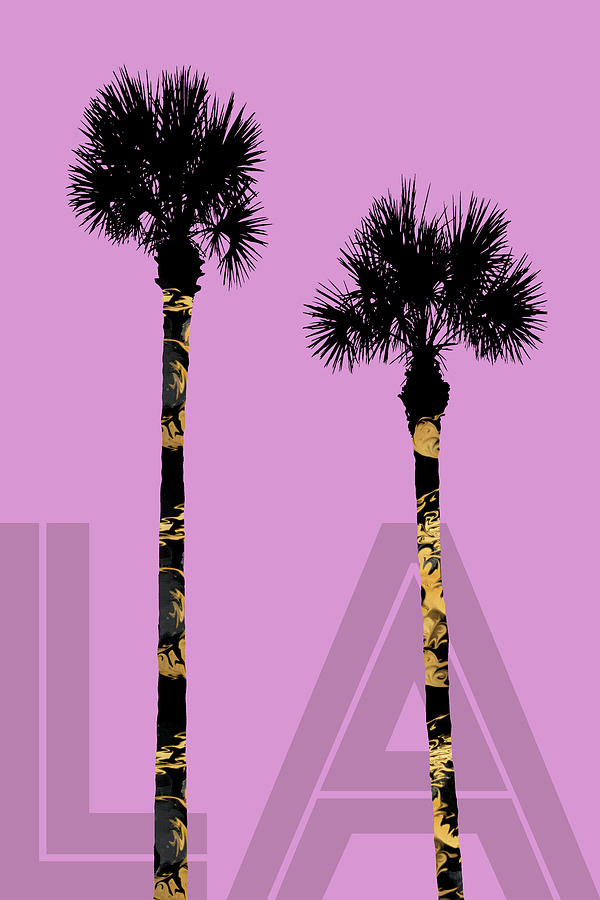 Abstract Digital Art - Graphic Art Palm Trees La - Pink by Melanie Viola Abstract Digital Art - Graphic Art Palm Trees La - Pink by Melanie Viola