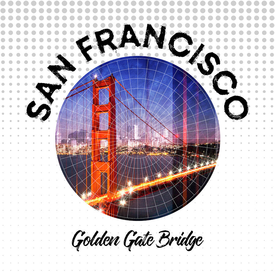 San Francisco Photograph - Graphic Art SAN FRANCISCO Golden Gate Bridge by Melanie Viola