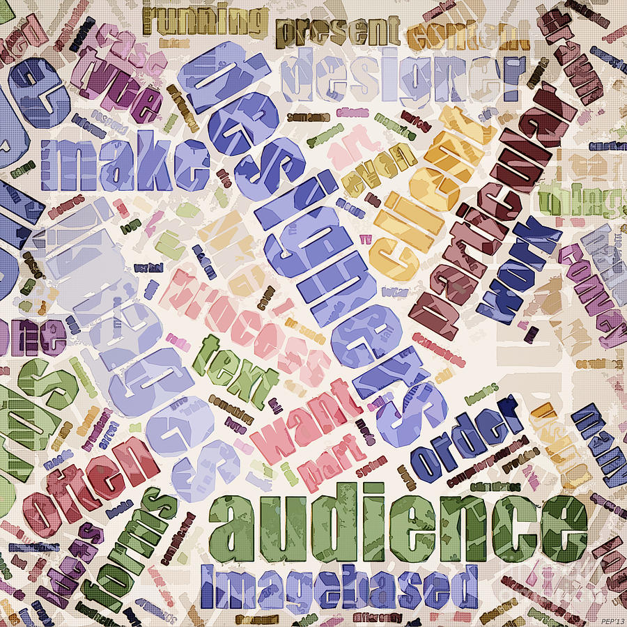 Abstract Digital Art - Graphic Design Word Cloud by Phil Perkins