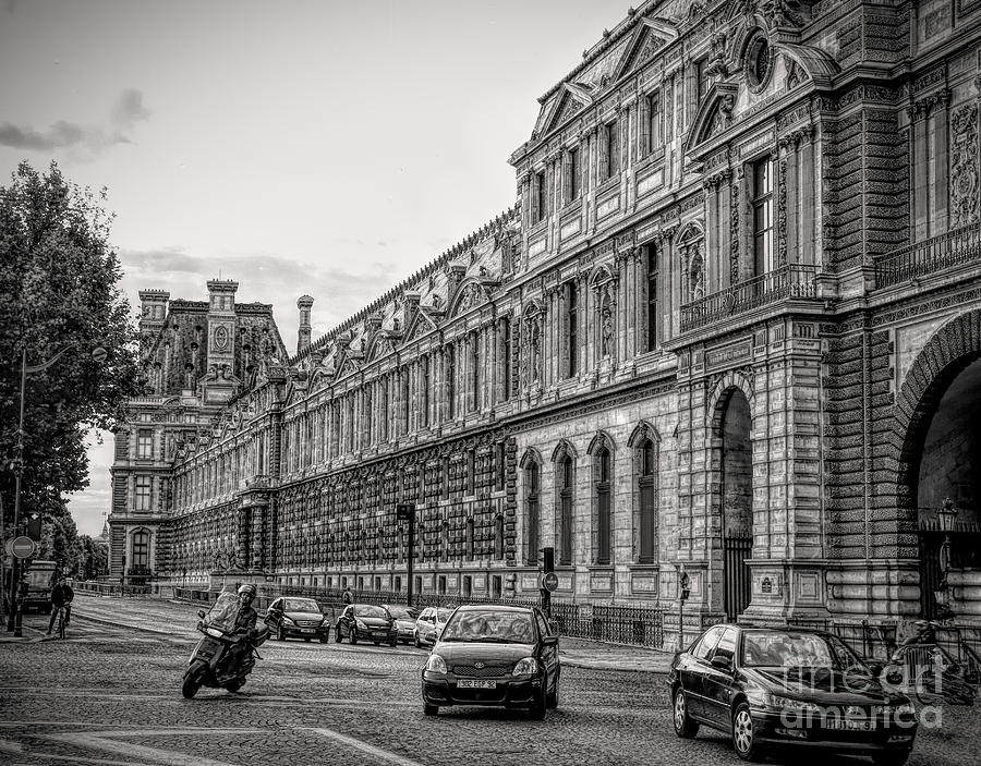 Graphic HD Exterior Architecture Musee Louvre  Photograph by Chuck Kuhn