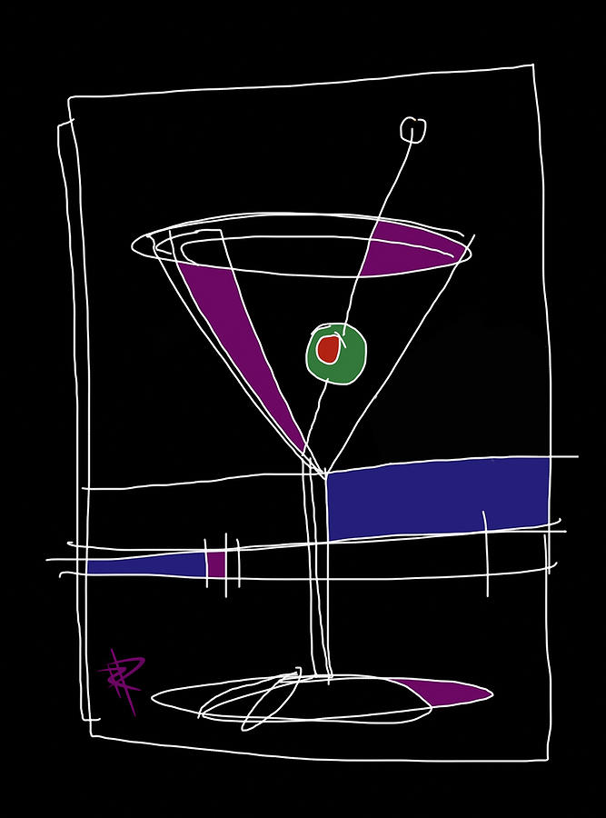 Graphic Martini Digital Art by Russell Pierce