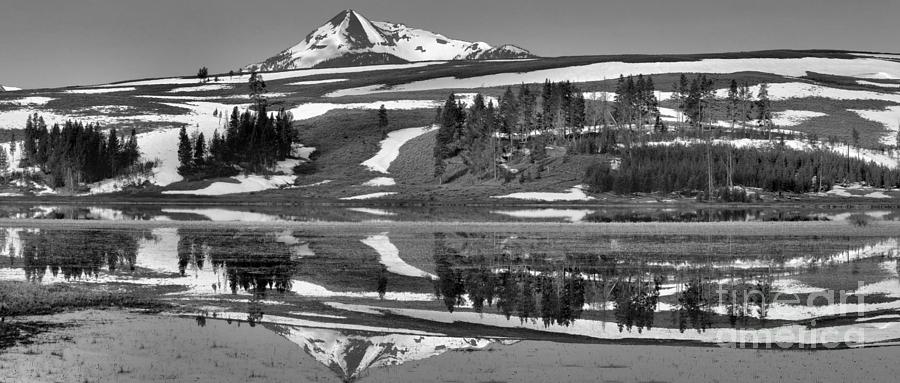 Graphic Mountain Reflection in Black and White Photograph by Nadalyn Larsen