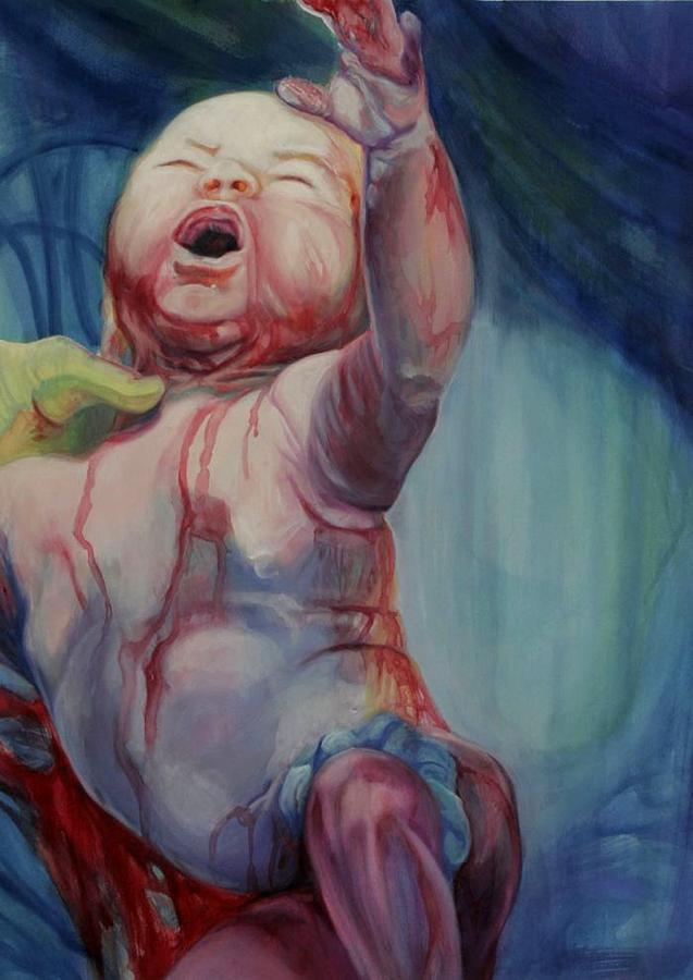 Infant Painting - Grasping by Rhiannon Sweet
