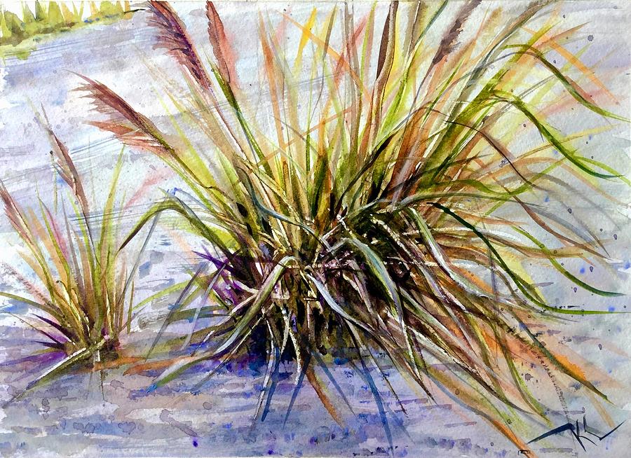Grass 1 Painting by Katerina Kovatcheva