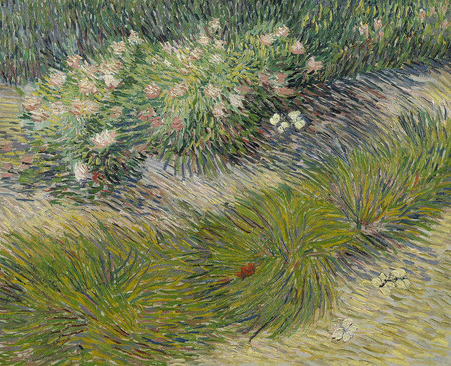 Grass and Butterflies, from 1887 Painting by Vincent van Gogh