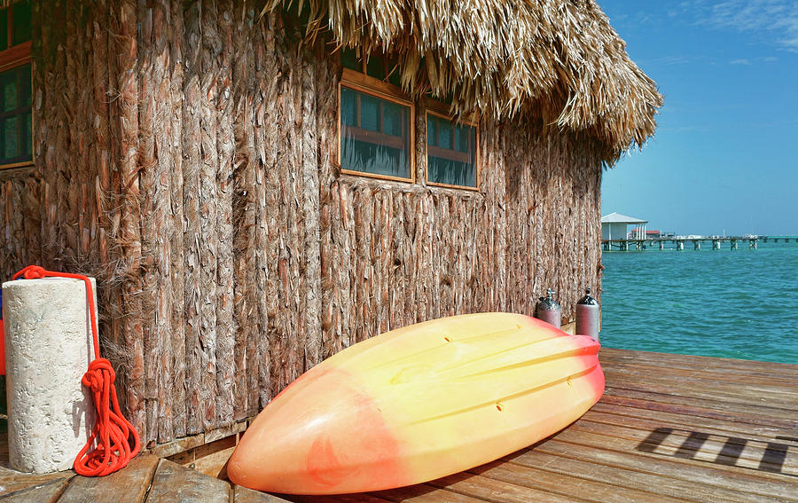 Grass hut on Ambergris Caye Belize Photograph by Waterdancer
