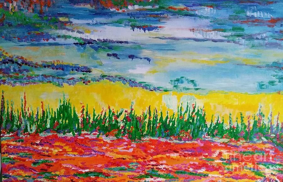 Nature Painting - Grass in springtime by Anneke Hietbrink