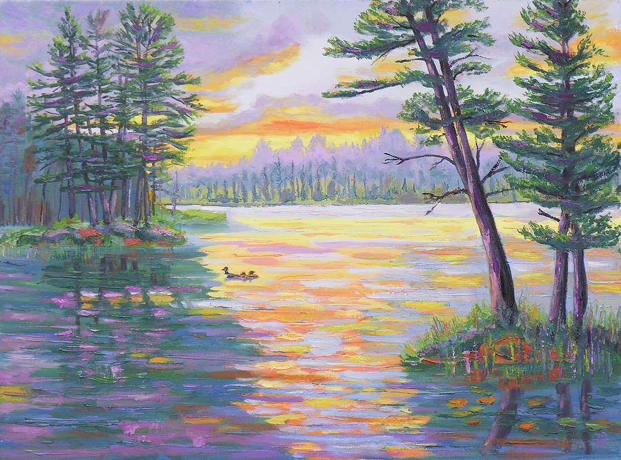 Grass Lake NY-Impressions Painting by Robert P Hedden