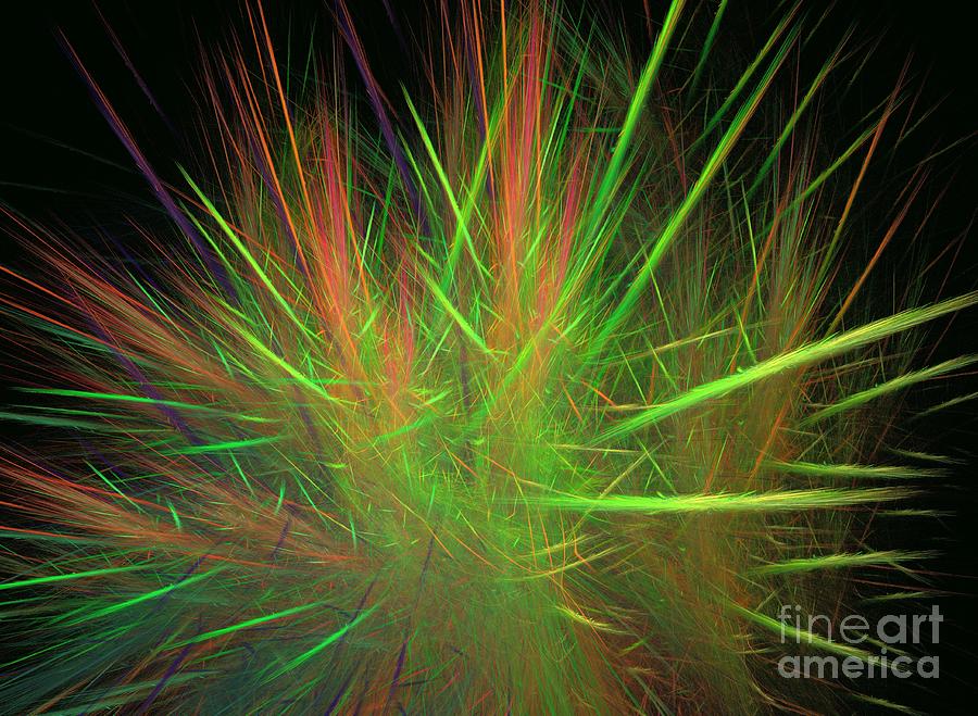Abstract Digital Art - Grass Spikes by Kim Sy Ok