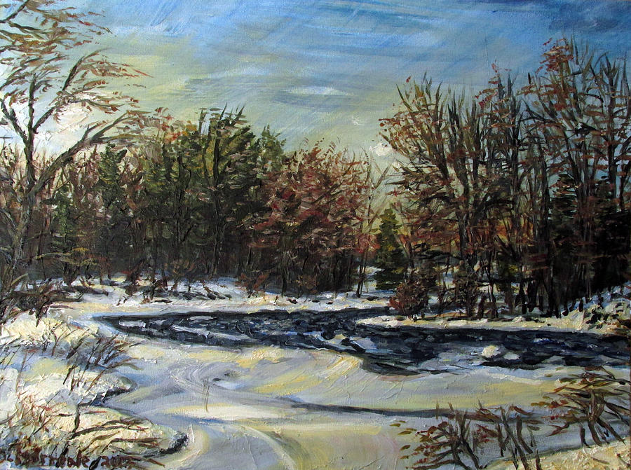 Grasse River In January Painting by Denny Morreale