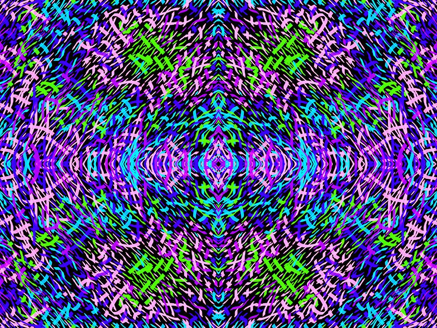 Grassworld 2 Purple Blue Digital Art by Julia Woodman