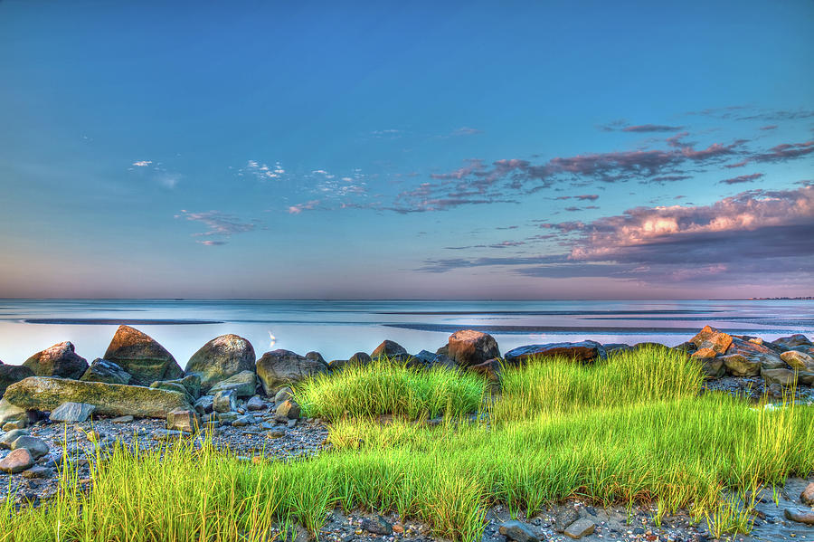 Grassy Beach Shore At Daybreak Photograph By John Supan