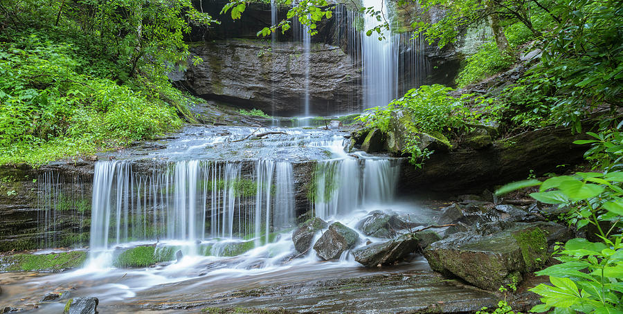 Grassy Creek Falls in Little Switzerland in Blue Ridge Parkway Panorama Photograph by Ranjay Mitra