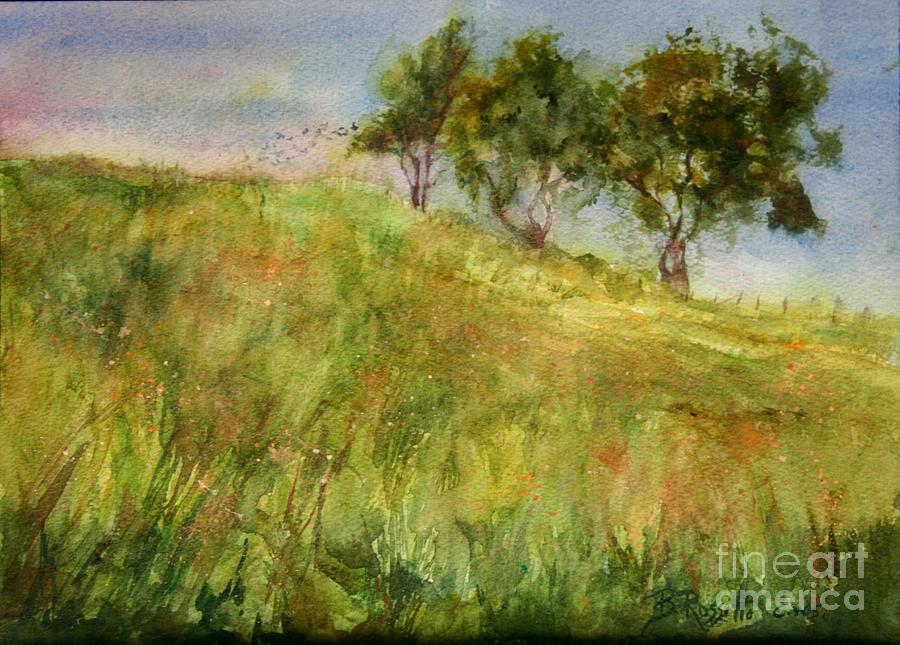Grassy Fields Toplands Farm Roxbury CT Painting by B Rossitto