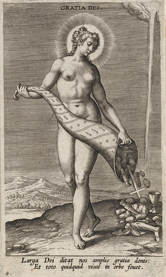 Gratia Dei from Proposopographia Drawing by Philip Galle