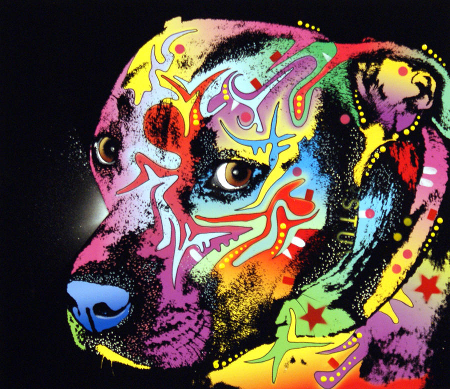 Gratitude Pit Bull Warrior Painting by Dean Russo Art