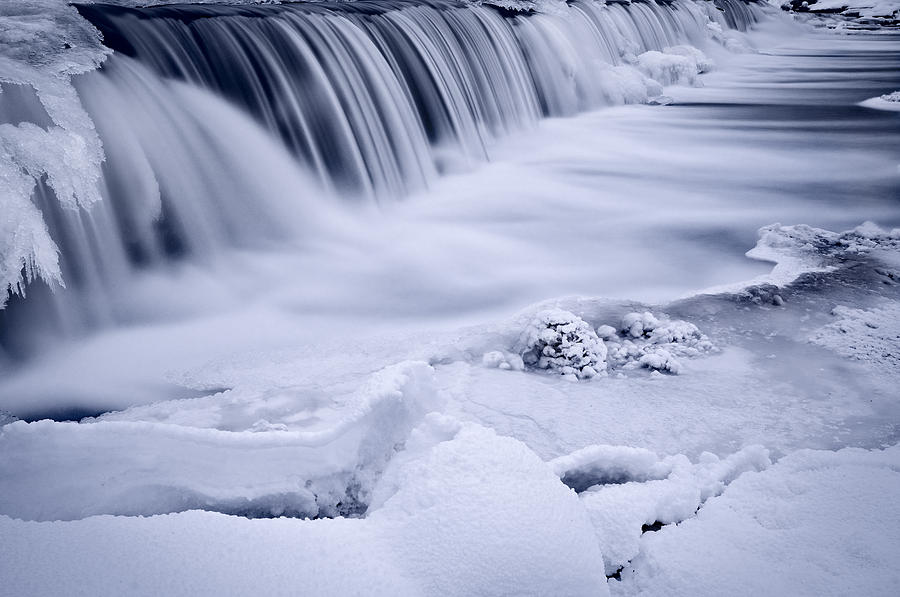 Winter Photograph - Graue Mills Falls by Steve Gadomski