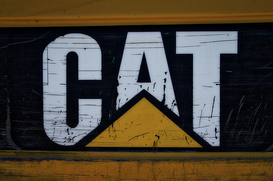 Cat Photograph - Gravel Pit Cat Signage Hydraulic Excavator by Thomas Woolworth