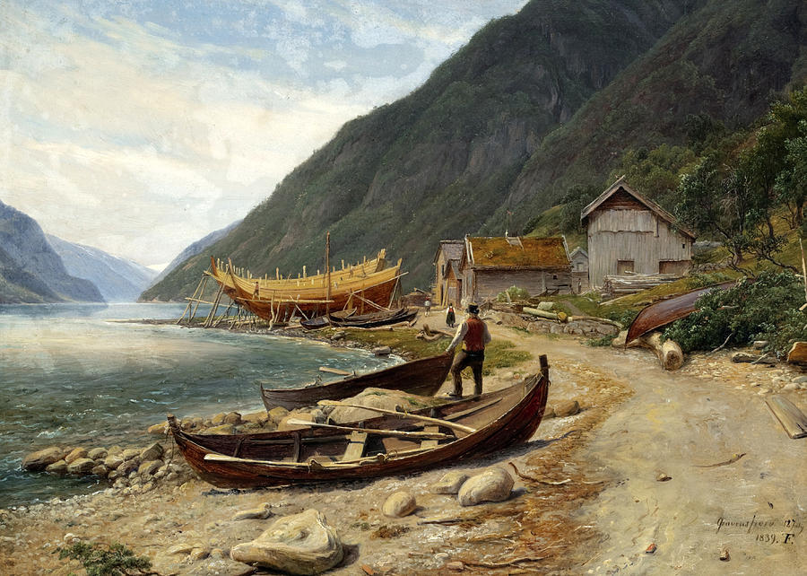 Thomas Fearnley Painting - Gravensfjord by Thomas Fearnley