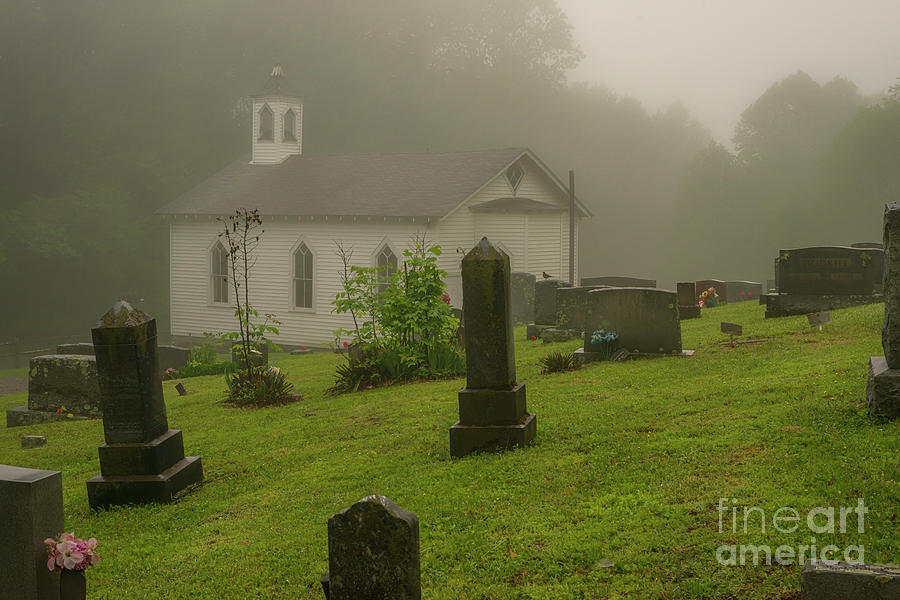 Graveyard and Church in Mist Photograph by Thomas R Fletcher