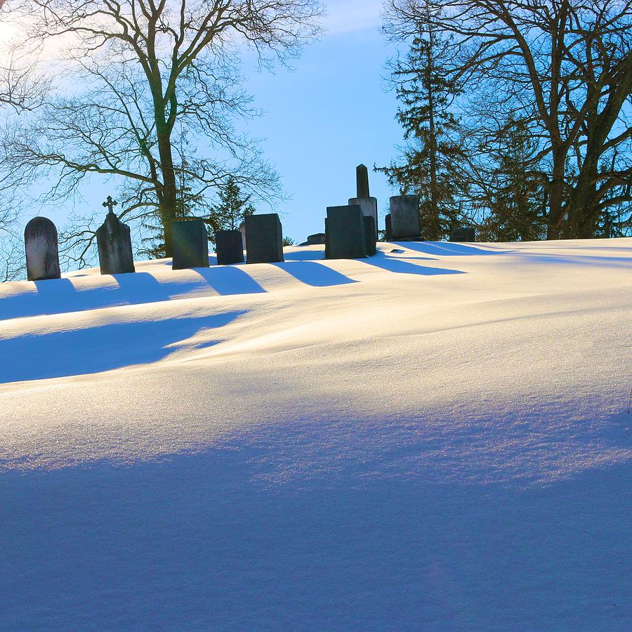 Graveyard in Snow Photograph by Polly Castor
