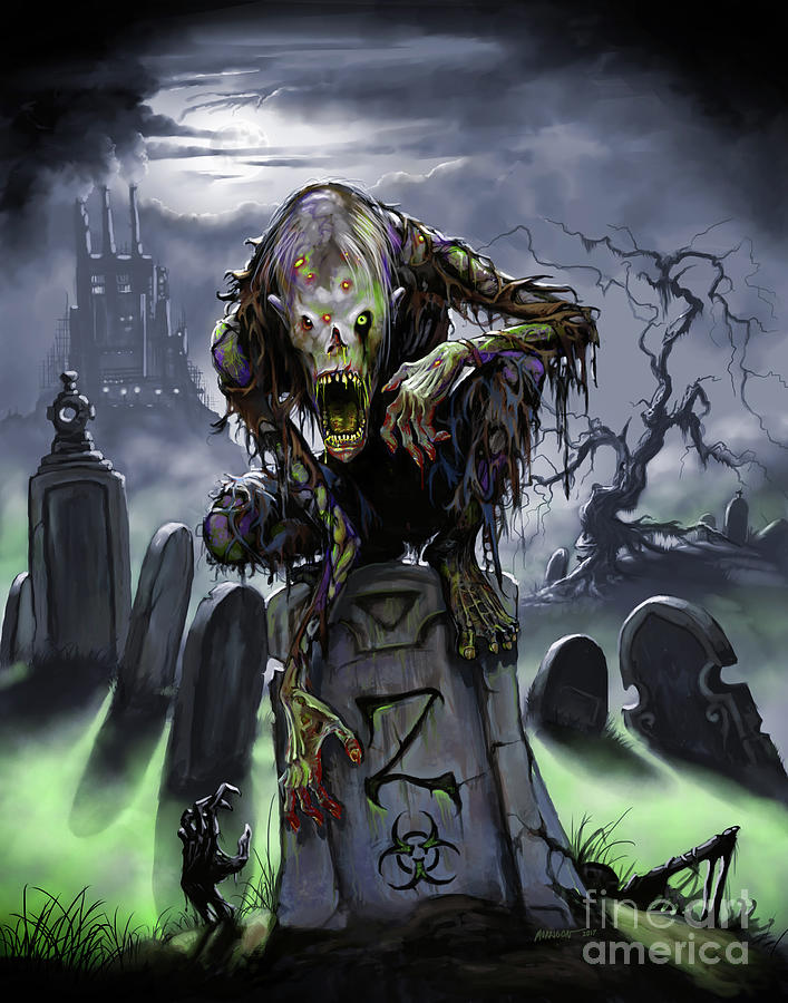 Graveyard Zombie Digital Art by Stanley Morrison