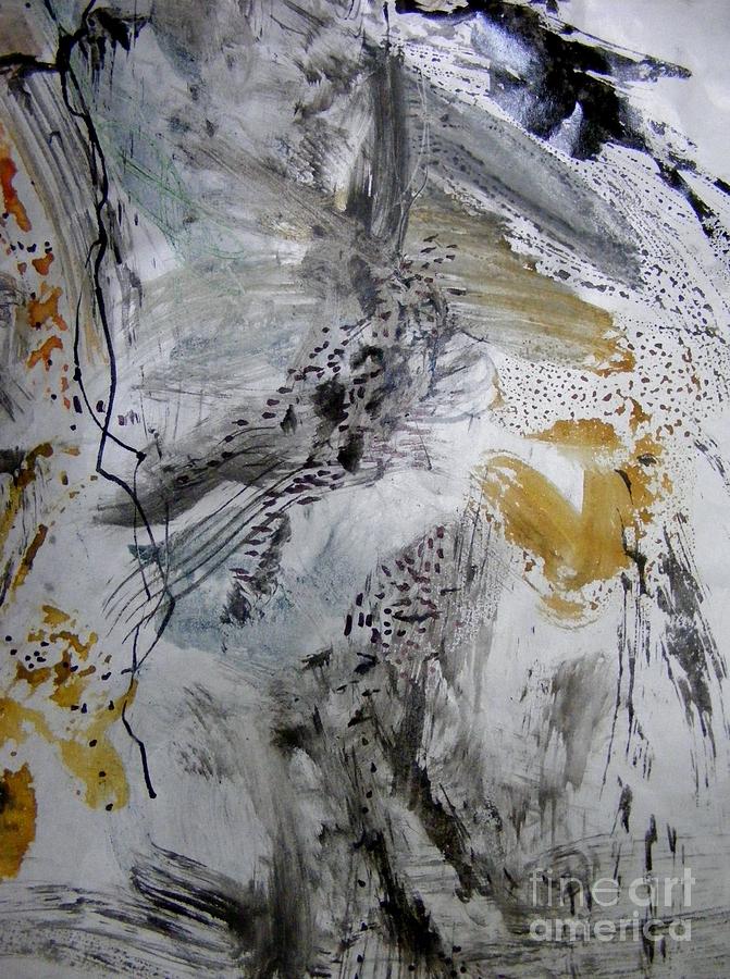 Gray and Gold Upended Painting by Nancy Kane Chapman
