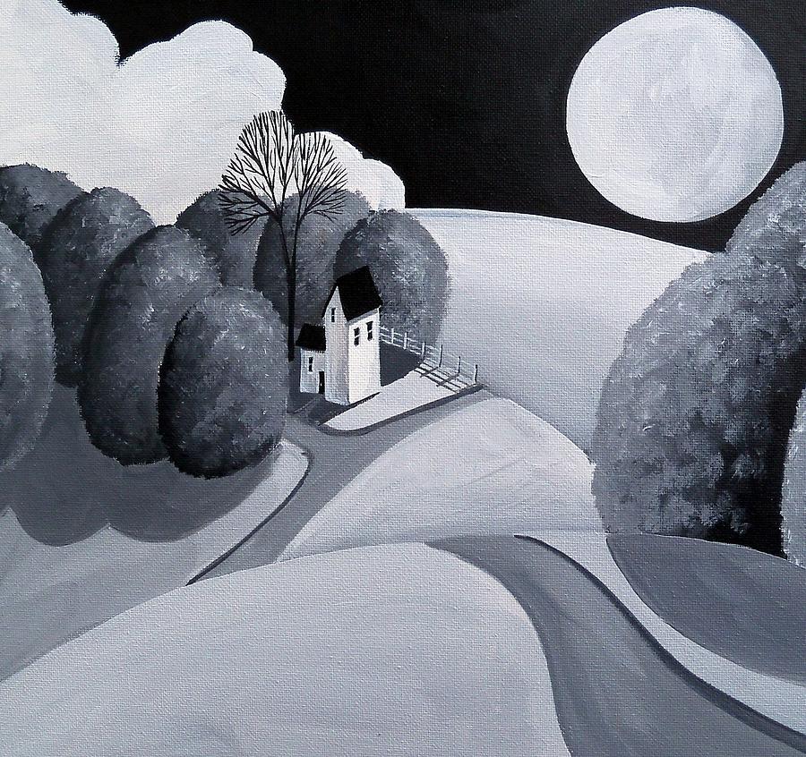 Gray Day - neutral b/w landscape Painting by Debbie Criswell