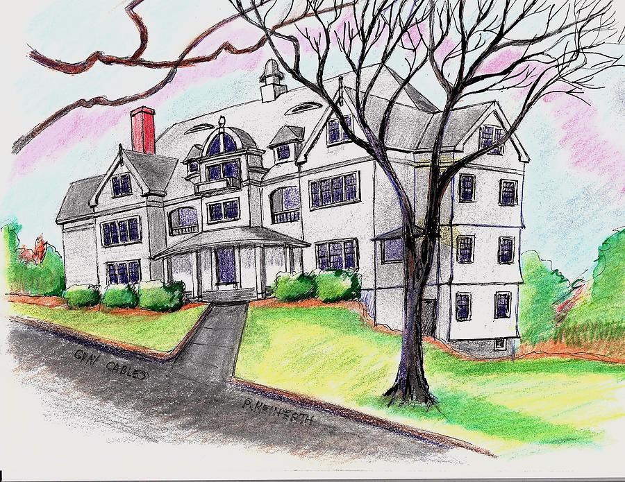 Gray Gables Danvers State Hospital Drawing by Paul Meinerth