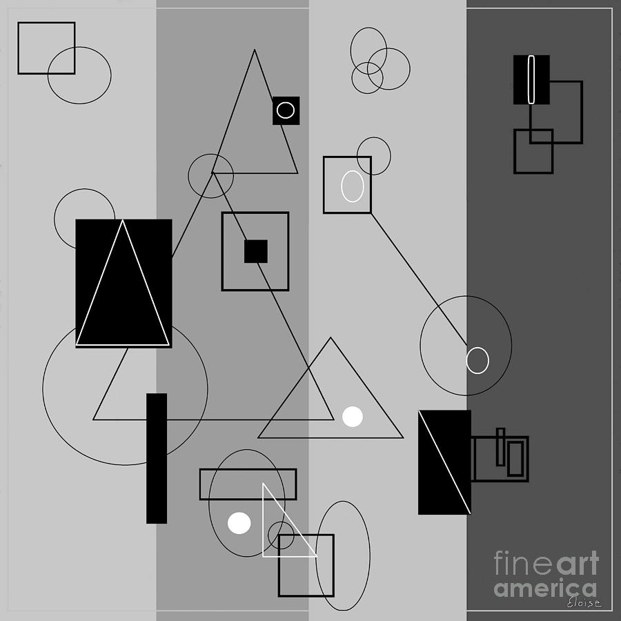 Gray Geometry 3 Painting by Eloise Schneider Mote
